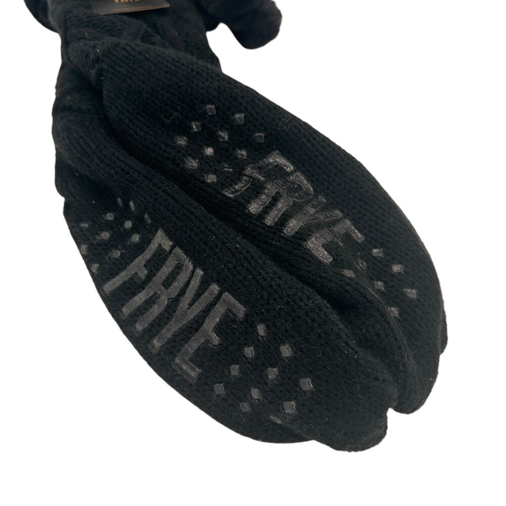 Frye Company Black Fuzzy Cable Home Slipper Socks New with Tags
